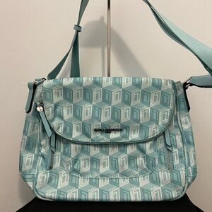 Karl Lagerfeld Cara messengerAqua Chantel Logo Print Crossbody Bag